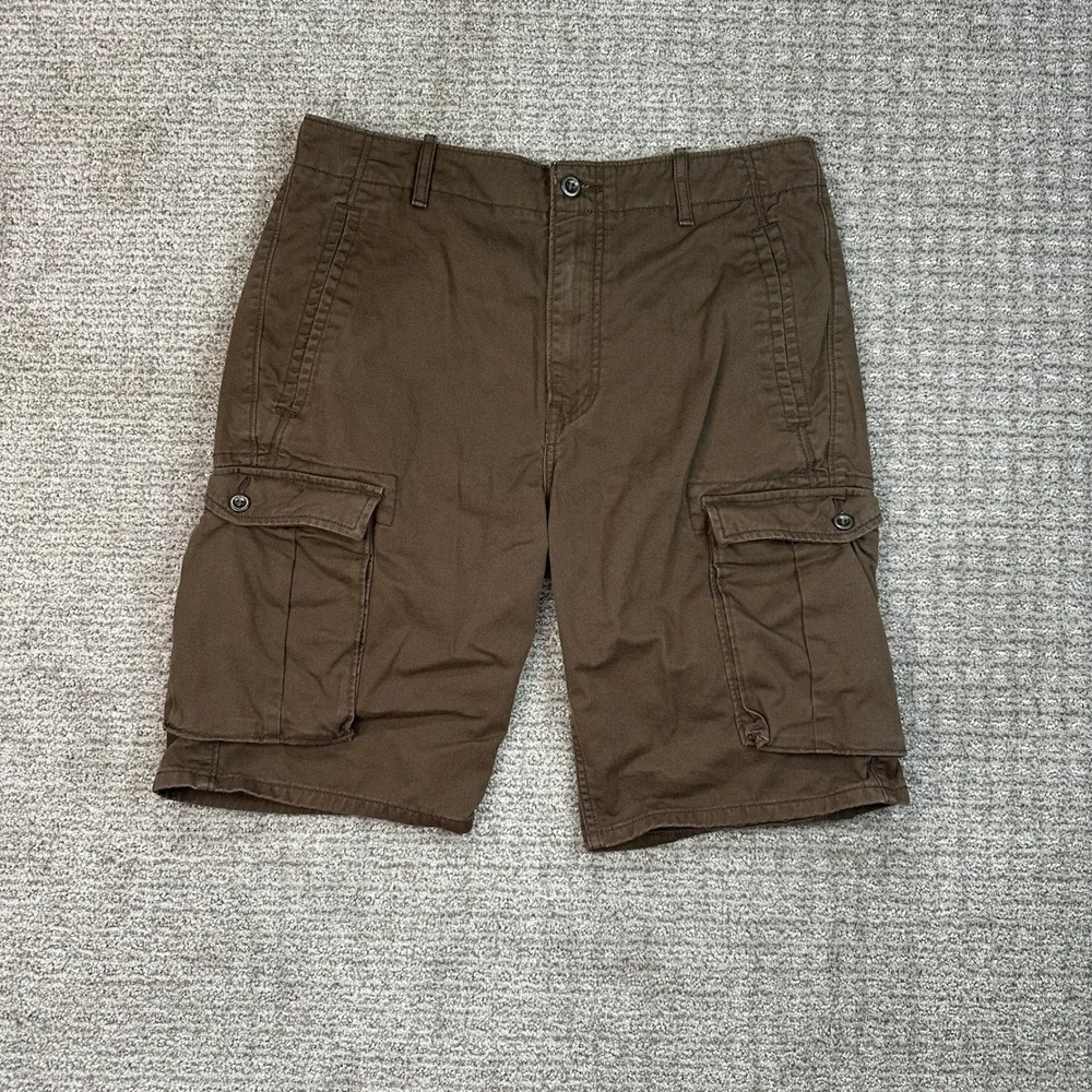 Levis Mens Brown Cotton Twill Cargo Shorts Size 32 12463-0021